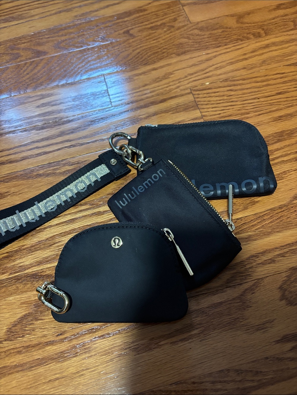 lululemon athletica Black Multi-Pouch Wristlet Trio